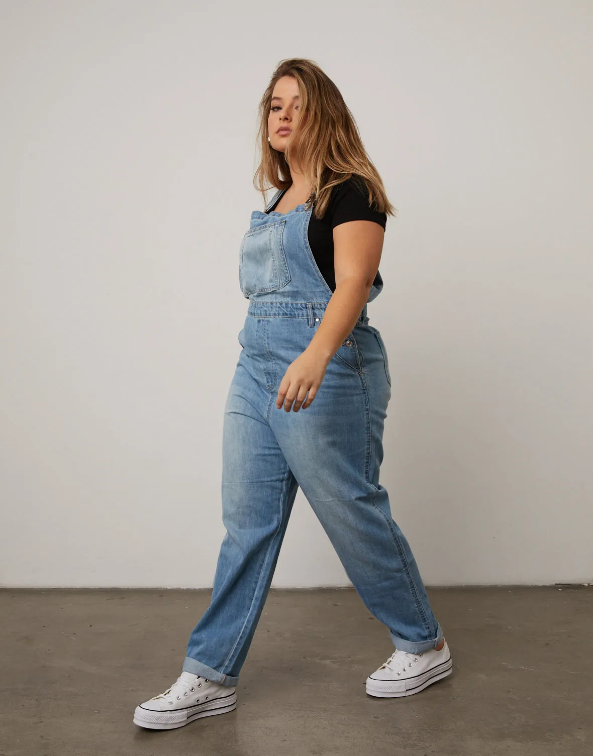 Plus Size Mom Jean Overalls