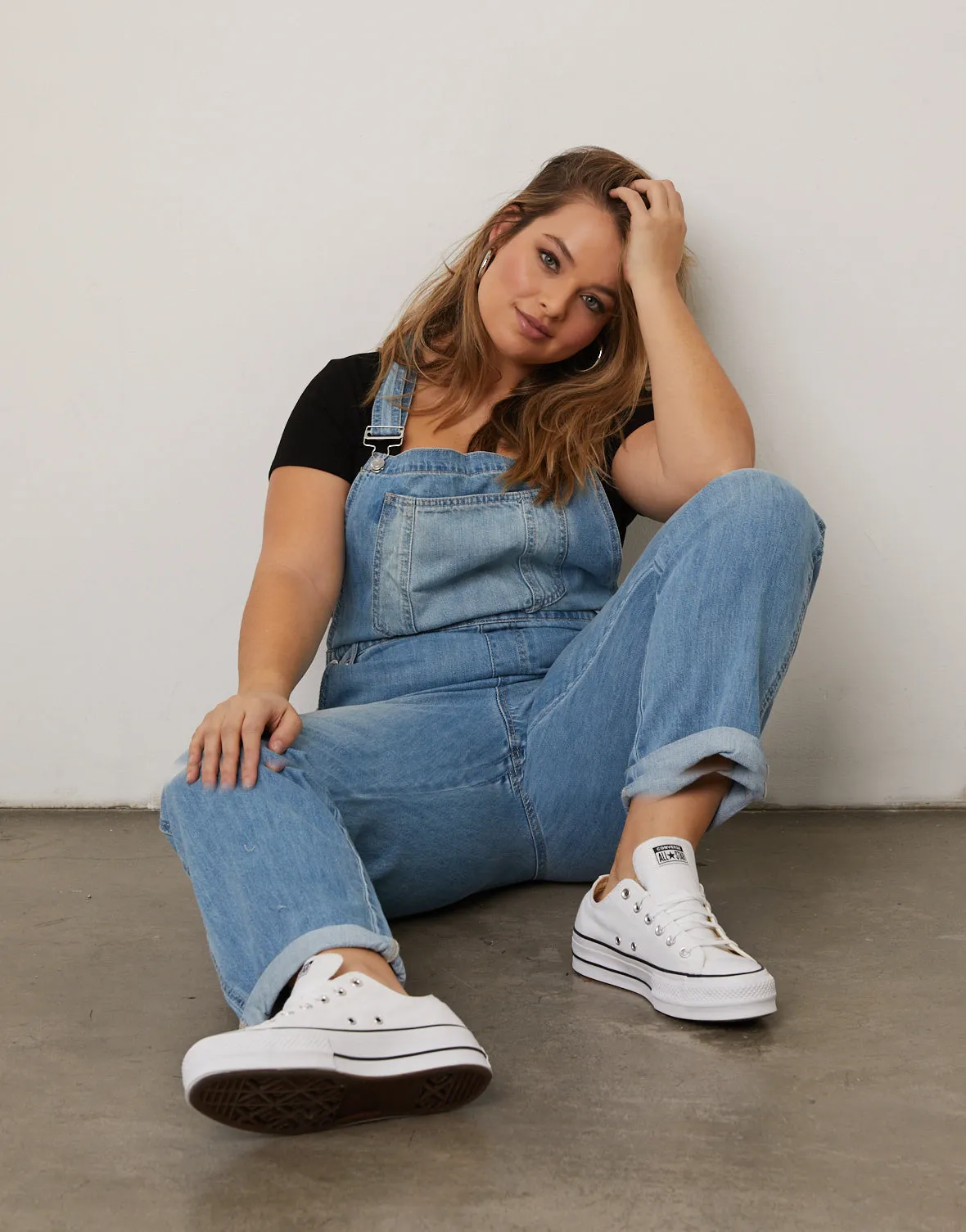 Plus Size Mom Jean Overalls