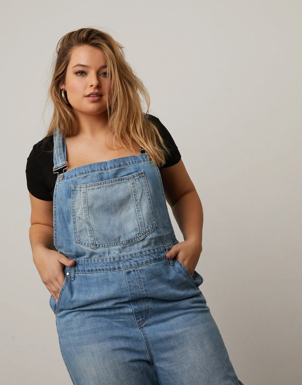 Plus Size Mom Jean Overalls