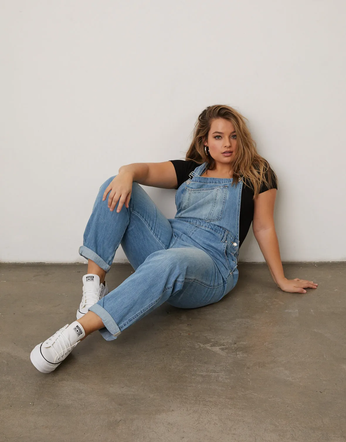 Plus Size Mom Jean Overalls