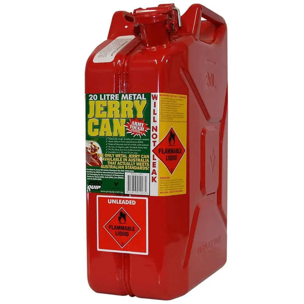 Pro Quip Metal 20L Unleaded Petrol AFAC Fuel Jerry Can - 1097