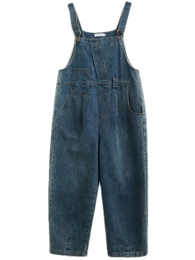 Pure Soul Women's Denim High Waist Loose Overall Dungarees