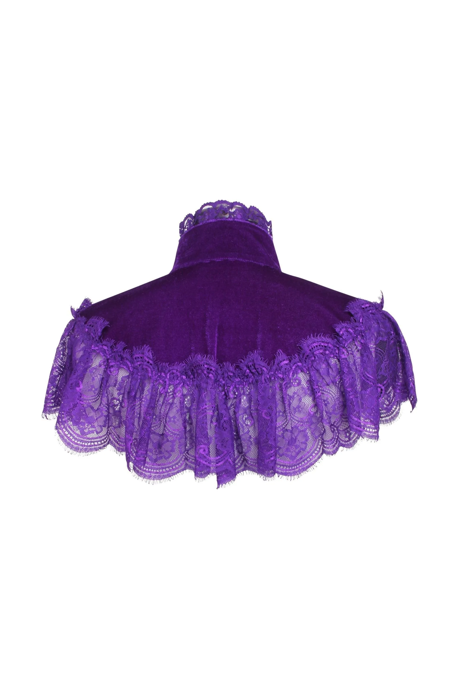 Purple Velvet & Lace Capelet