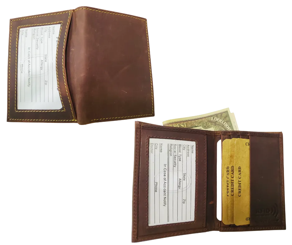 RFID Front pocket Wallet with double I.D.