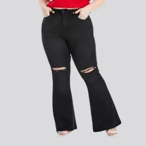 Ripped-knees women's plus-size jeans