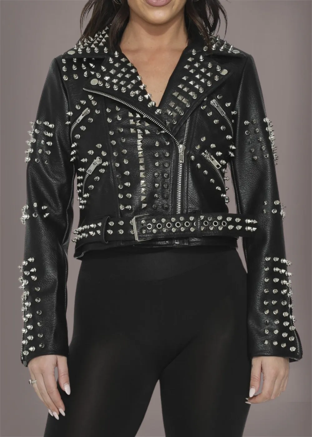 Rock On Black Studded Moto Jacket