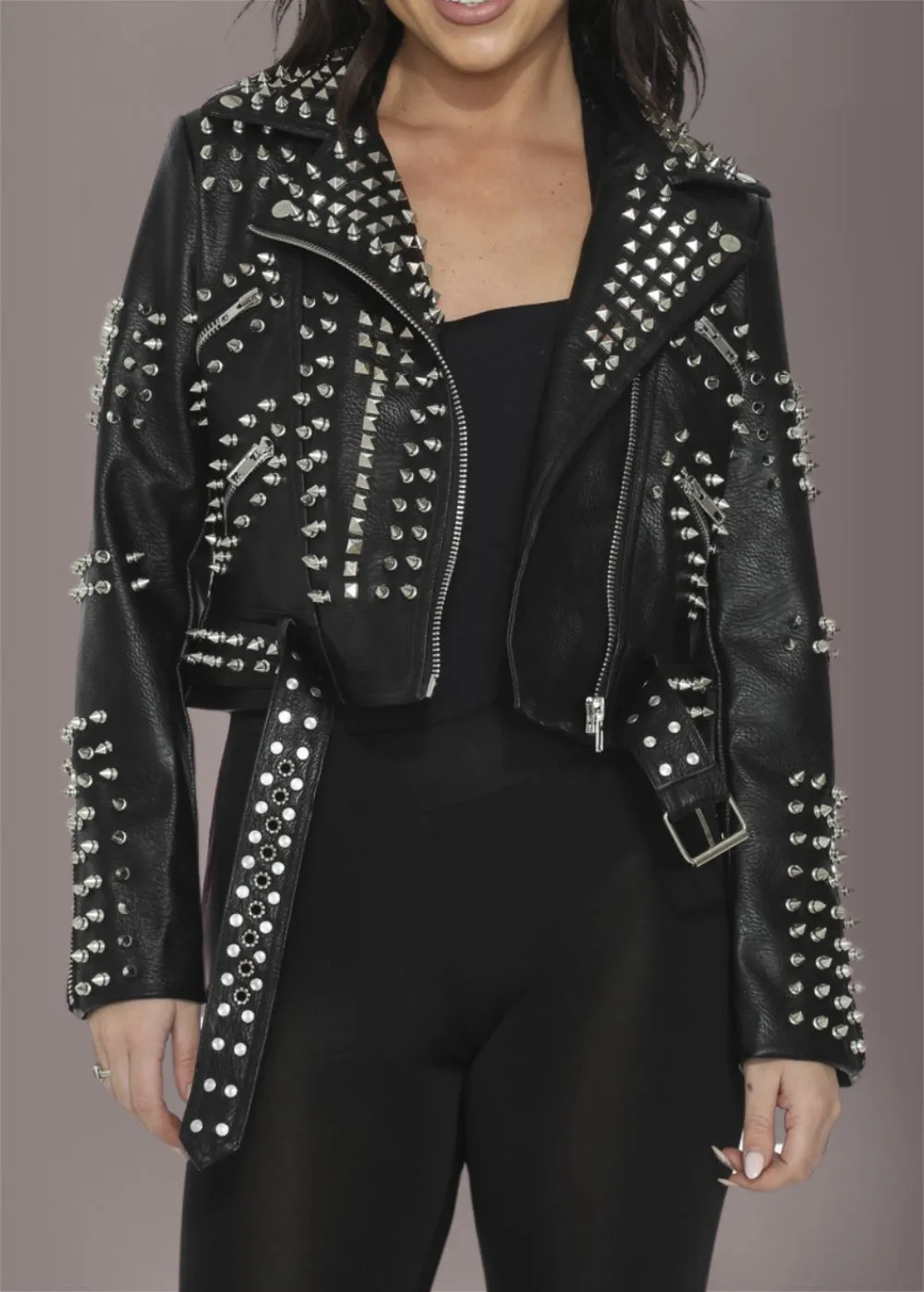 Rock On Black Studded Moto Jacket