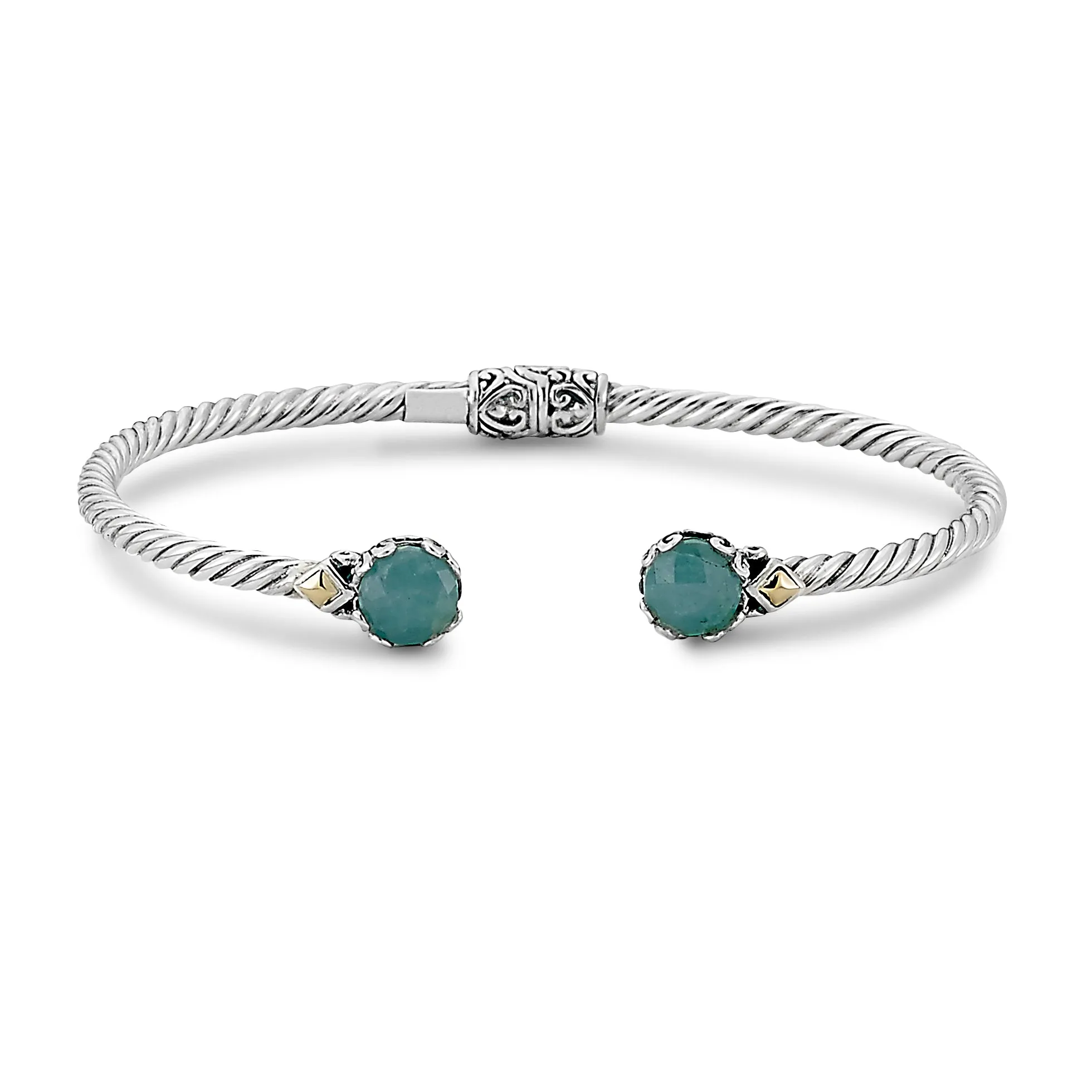 Samuel B. Aquamarine Birthstone Glow Bangle Bracelet - March