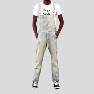 Slim light-wash jeans men's overall