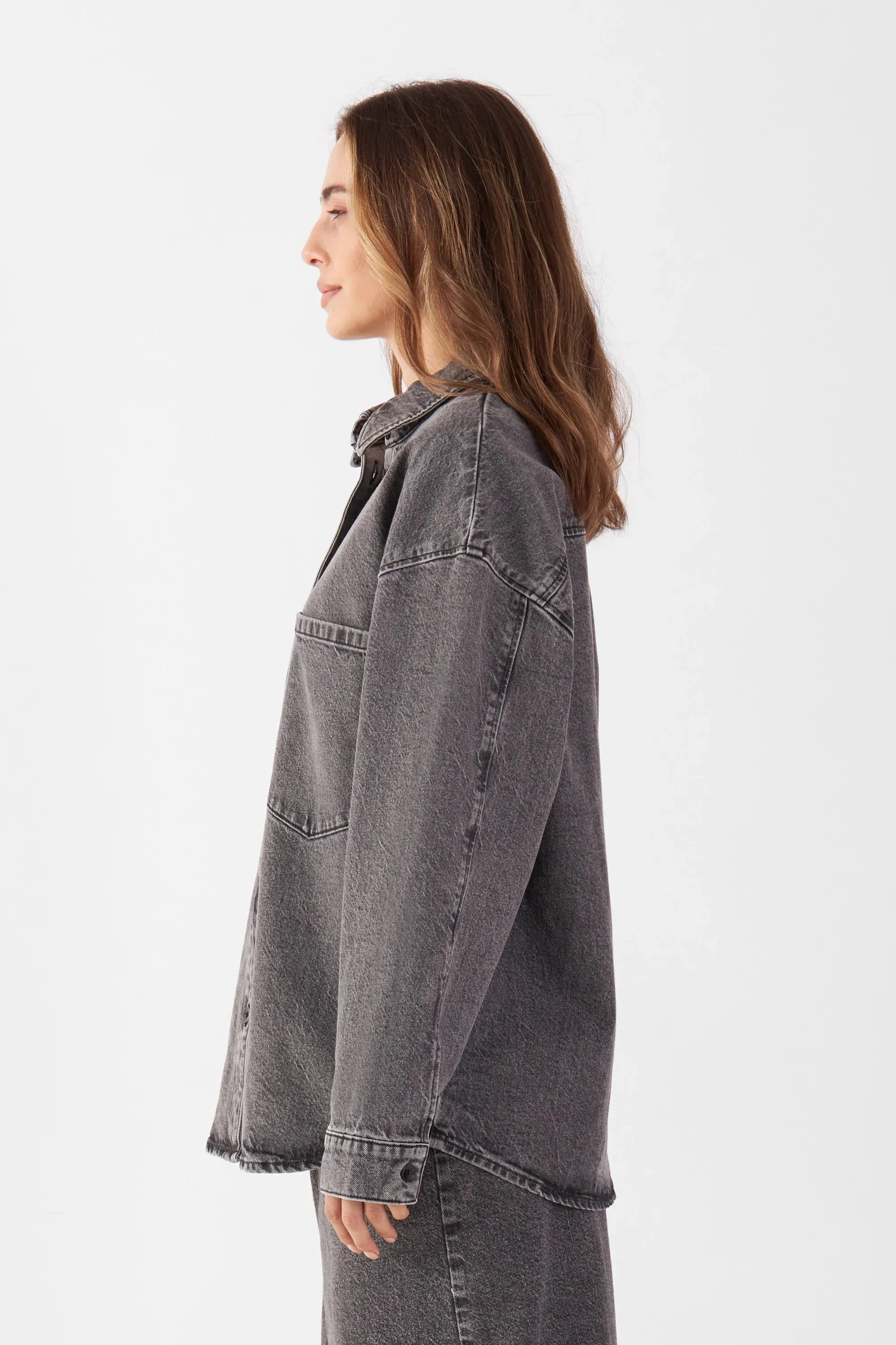 Solace Organic Shirt Jacket Light Grey