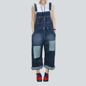 Street style denim dungaree for women