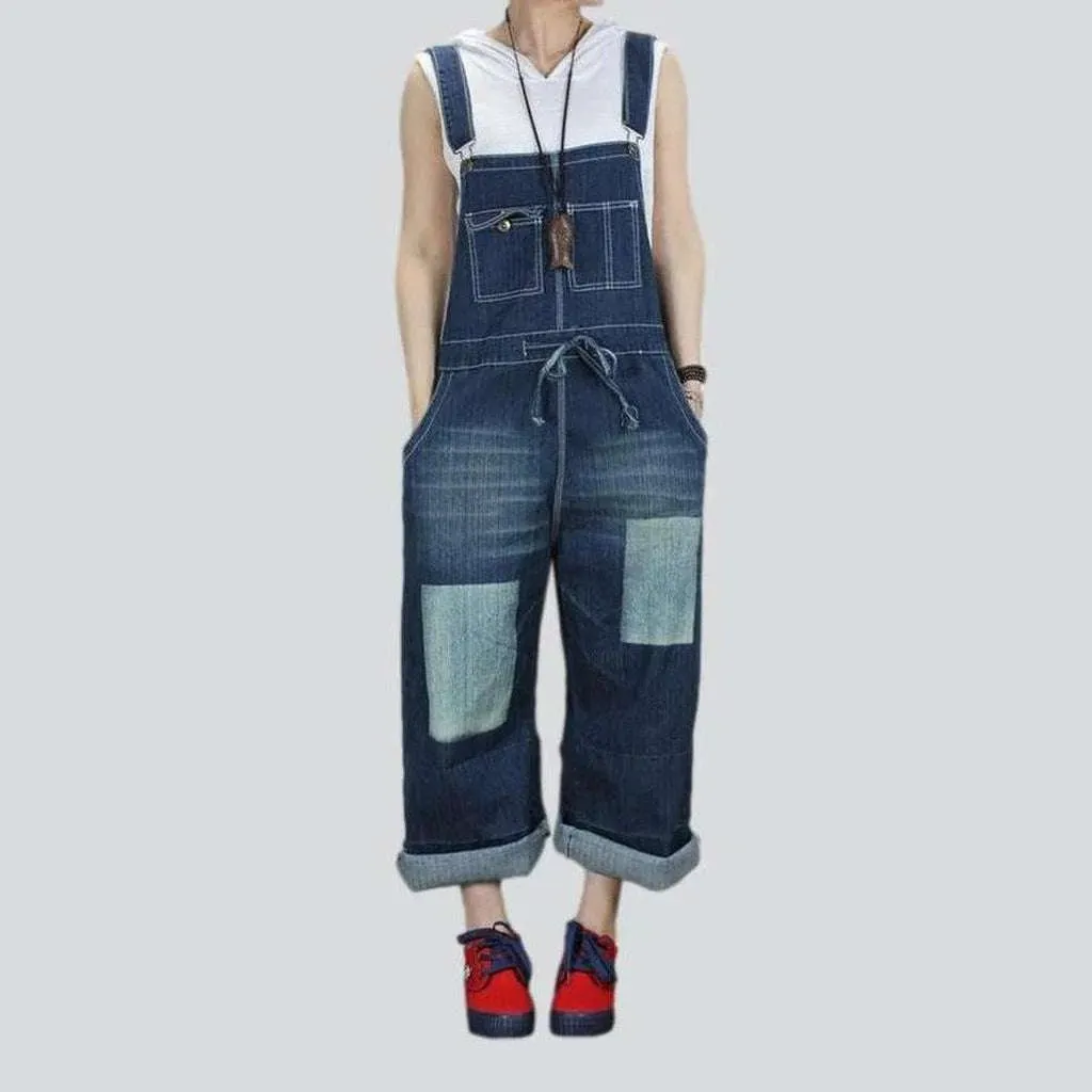 Street style denim dungaree for women