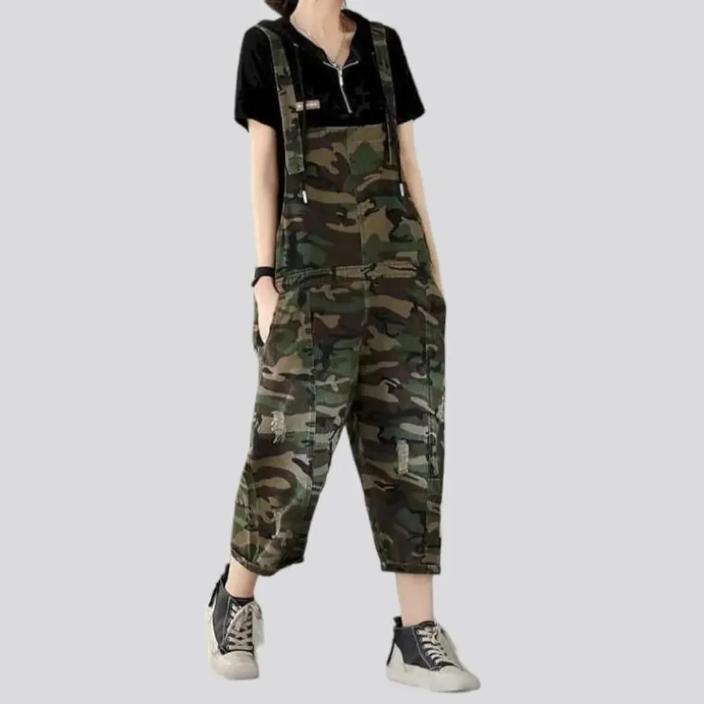 Street style women's denim overall