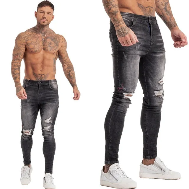 Stretch Ripped Denim Jeans