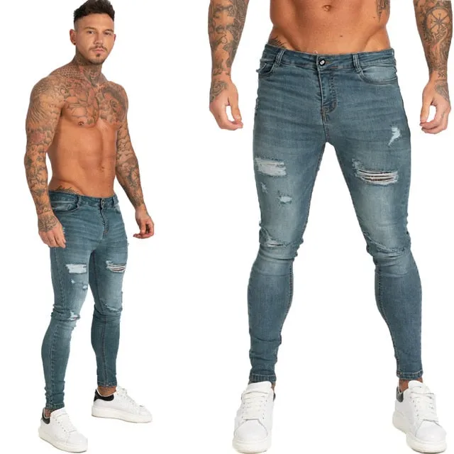 Stretch Ripped Denim Jeans