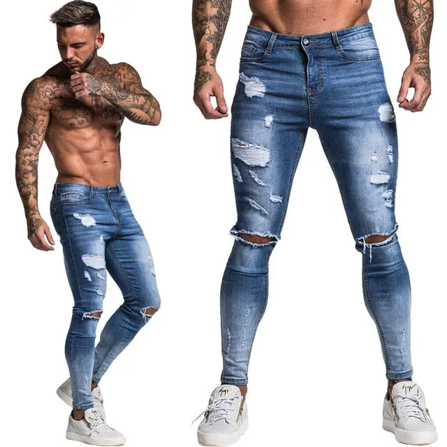 Stretch Ripped Denim Jeans