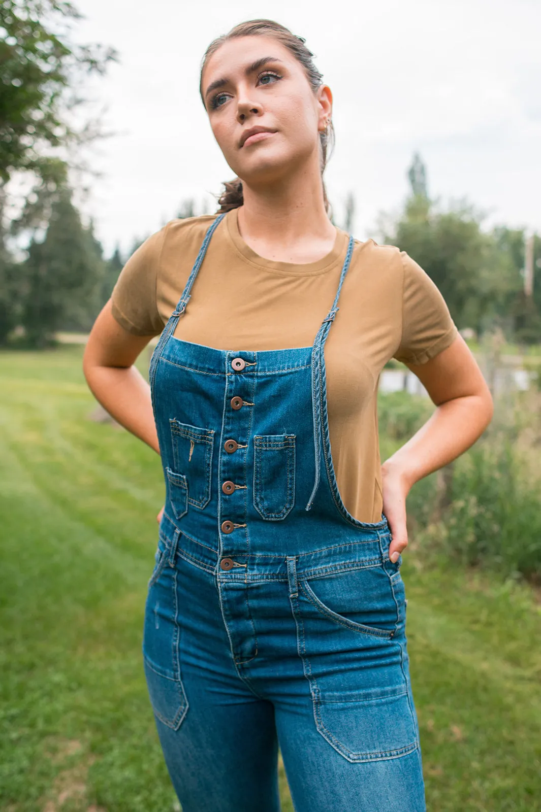 The Jenny Stretch Denim Overall