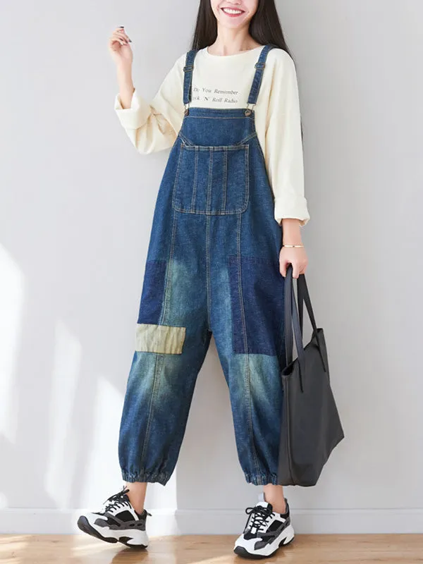 The Kellianne Patched Denim Overalls Dungarees