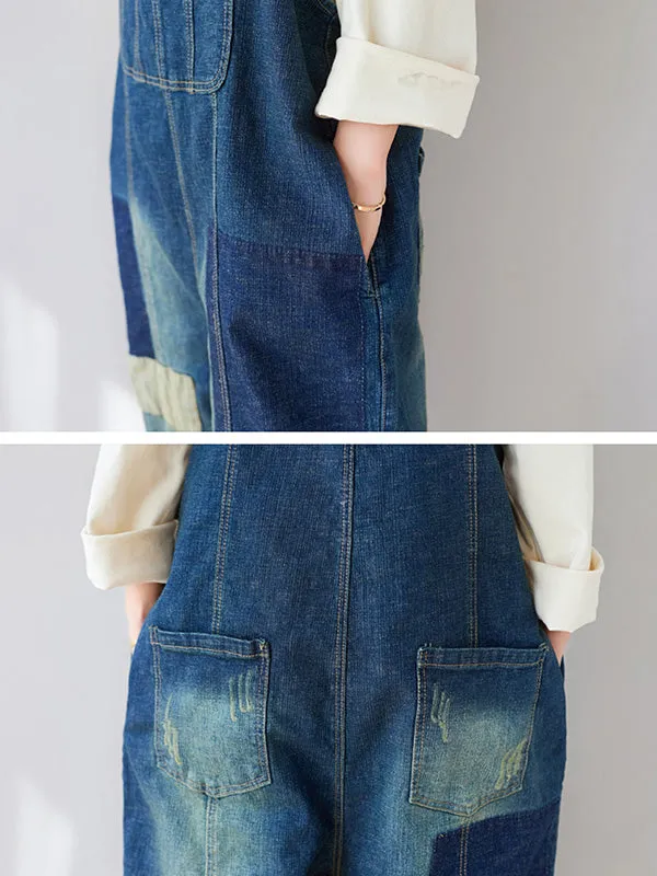 The Kellianne Patched Denim Overalls Dungarees