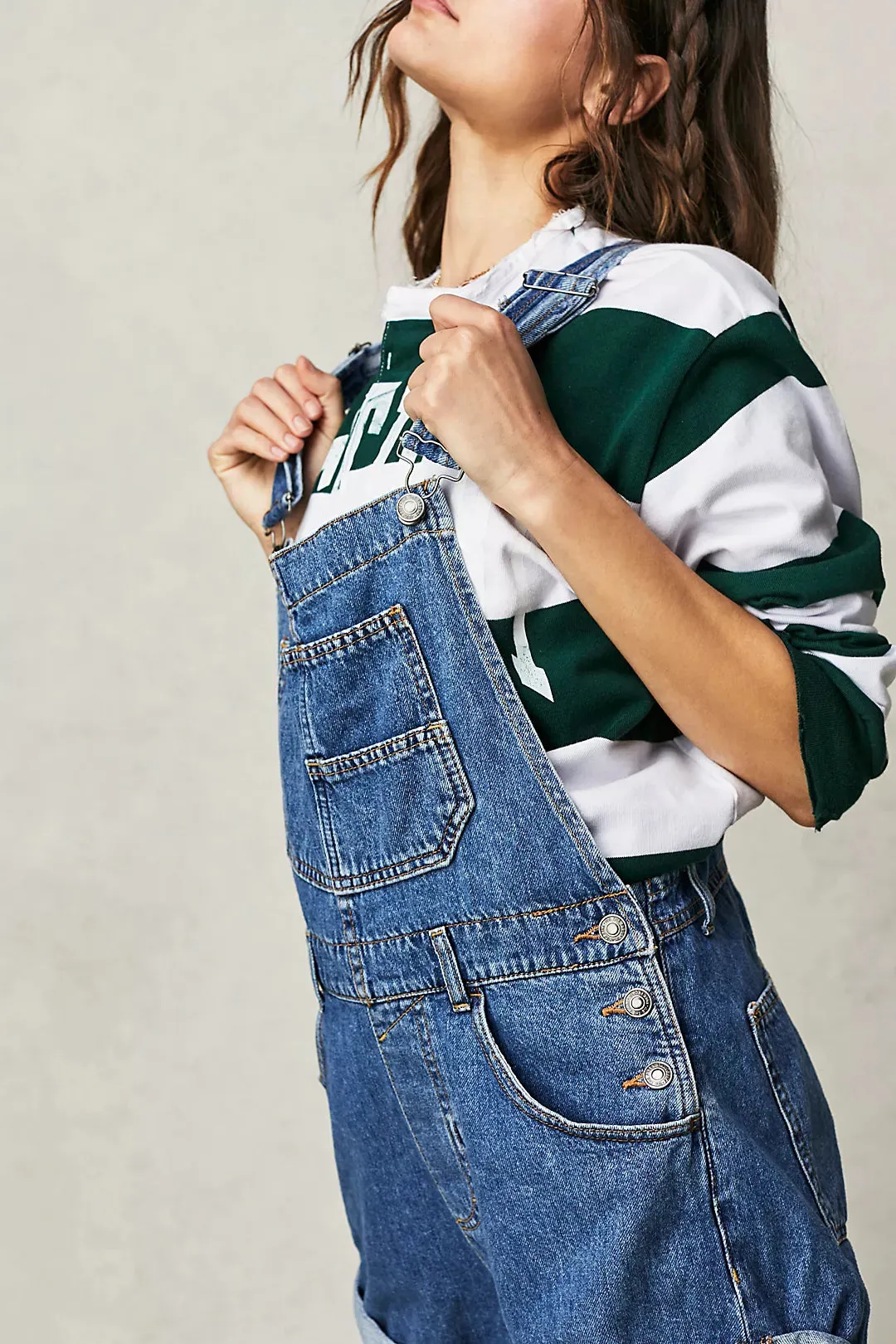 The Ziggy Shortalls by Free People - Sapphire