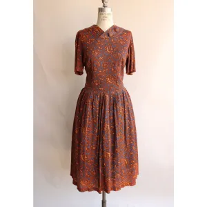 Vintage 1950s 1960s Sears Dress in a Nylon Floral Print