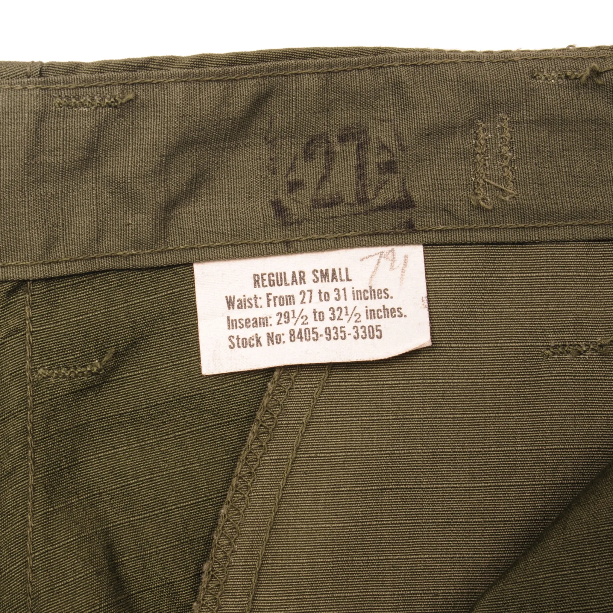 VINTAGE US ARMY TROPICAL COMBAT PANTS 6TH PATTERN 1969 VIETNAM WAR SIZE SMALL REGULAR DEADSTOCK