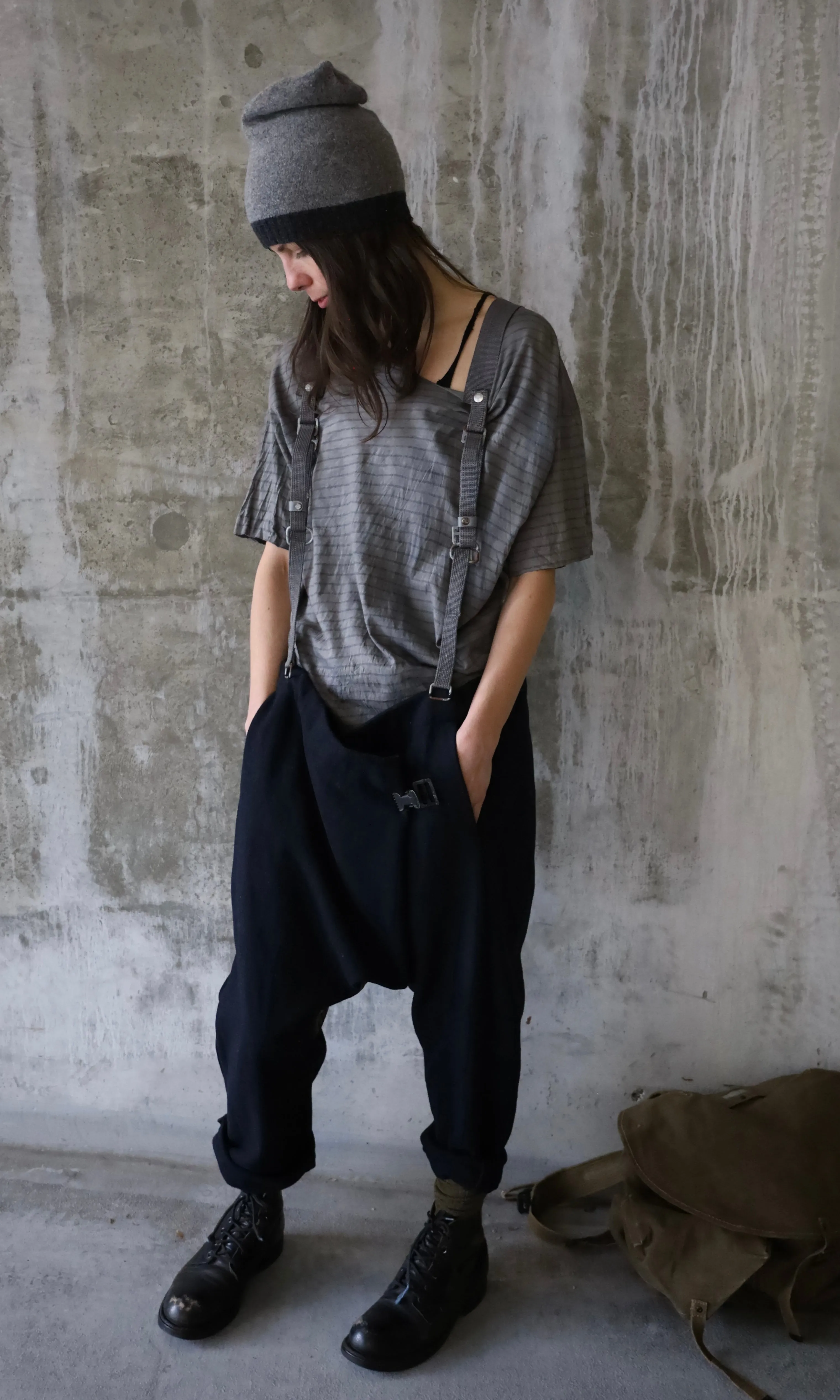 WRAP AROUND PANTS WITH SUSPENDERS